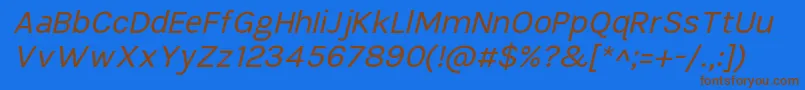 Шрифт TikusputihItalic – коричневые шрифты на синем фоне