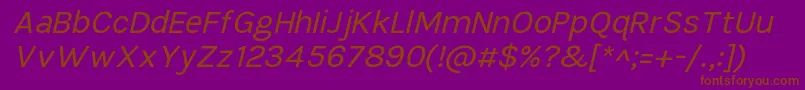 TikusputihItalic Font – Brown Fonts on Purple Background