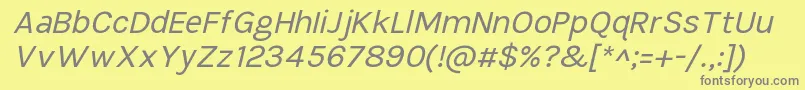 TikusputihItalic Font – Gray Fonts on Yellow Background