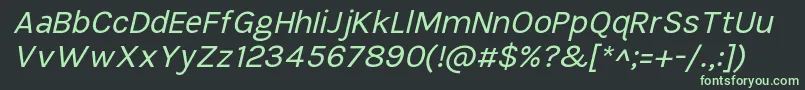 TikusputihItalic-fontti – vihreät fontit mustalla taustalla