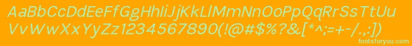 Подробнее о шрифте TikusputihItalic Шрифт TikusputihItalic – зелёные шрифты на оранжевом фоне
