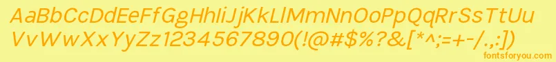 More about TikusputihItalic Font TikusputihItalic Font – Orange Fonts on Yellow Background