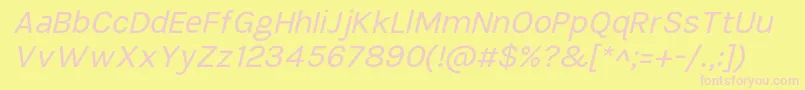 TikusputihItalic Font – Pink Fonts on Yellow Background