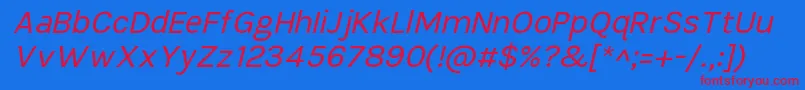 Fonte TikusputihItalic – fontes vermelhas em um fundo azul