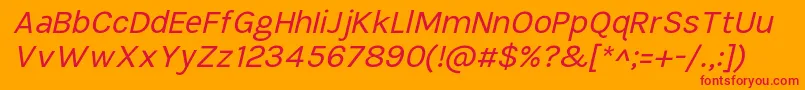 TikusputihItalic Font – Red Fonts on Orange Background