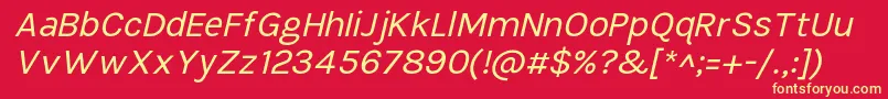 TikusputihItalic Font – Yellow Fonts on Red Background