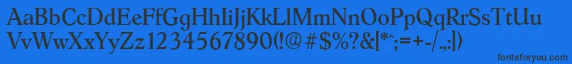 HobokenserialRegular Font – Black Fonts on Blue Background