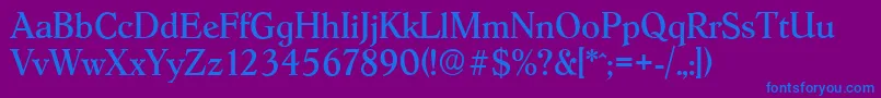 フォントHobokenserialRegular – 紫色の背景に青い文字