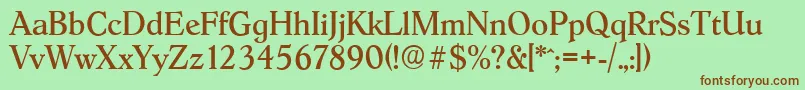Шрифт HobokenserialRegular – коричневые шрифты на зелёном фоне