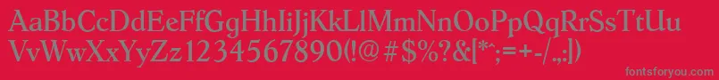 フォントHobokenserialRegular – 赤い背景に灰色の文字