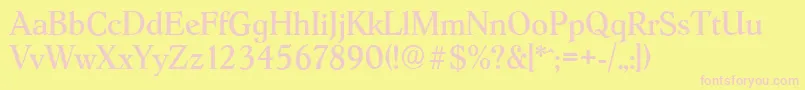 HobokenserialRegular Font – Pink Fonts on Yellow Background