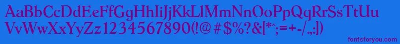 HobokenserialRegular Font – Purple Fonts on Blue Background