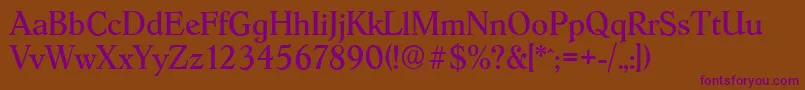 HobokenserialRegular Font – Purple Fonts on Brown Background