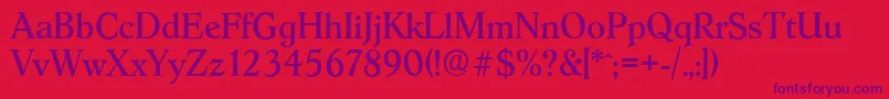 Шрифт HobokenserialRegular – фиолетовые шрифты на красном фоне
