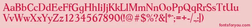 フォントHobokenserialRegular – ピンクの背景に赤い文字