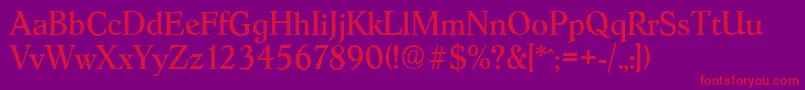 HobokenserialRegular Font – Red Fonts on Purple Background