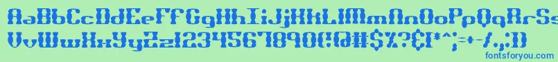 BrassKnuckleSsBrk Font – Blue Fonts on Green Background