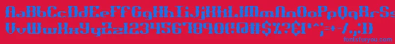 BrassKnuckleSsBrk-Schriftart – Blaue Schriften auf rotem Hintergrund