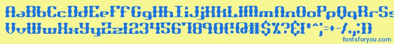 BrassKnuckleSsBrk Font – Blue Fonts on Yellow Background