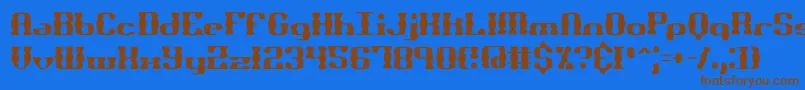 BrassKnuckleSsBrk Font – Brown Fonts on Blue Background