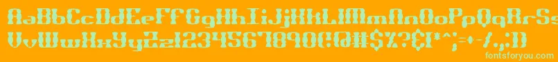 BrassKnuckleSsBrk Font – Green Fonts on Orange Background