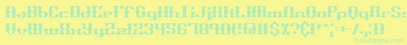 BrassKnuckleSsBrk Font – Green Fonts on Yellow Background