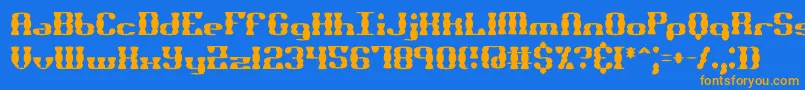 BrassKnuckleSsBrk Font – Orange Fonts on Blue Background