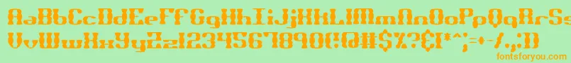 BrassKnuckleSsBrk Font – Orange Fonts on Green Background