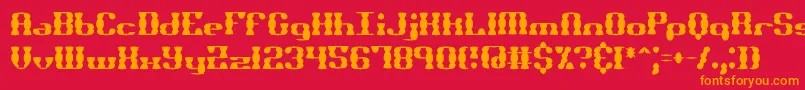 フォントBrassKnuckleSsBrk – 赤い背景にオレンジの文字