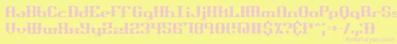 BrassKnuckleSsBrk Font – Pink Fonts on Yellow Background