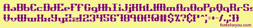 BrassKnuckleSsBrk Font – Purple Fonts on Yellow Background
