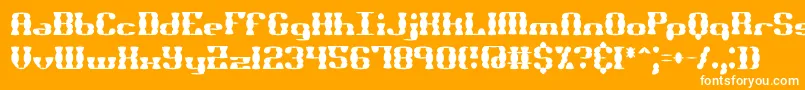BrassKnuckleSsBrk-fontti – valkoiset fontit oranssilla taustalla