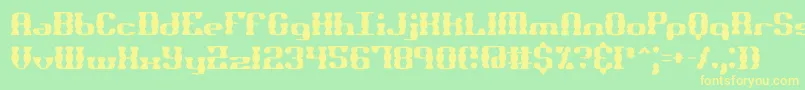 BrassKnuckleSsBrk Font – Yellow Fonts on Green Background