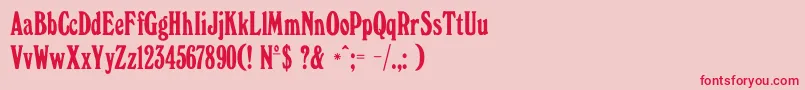 WindsorelongatedDg Font – Red Fonts on Pink Background