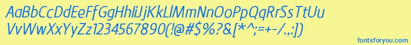 BevalItalic Font – Blue Fonts on Yellow Background