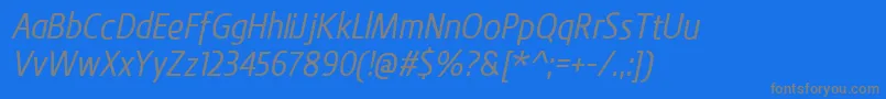 BevalItalic Font – Gray Fonts on Blue Background