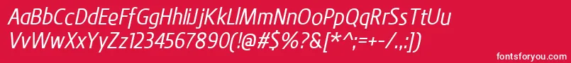 BevalItalic Font – White Fonts on Red Background