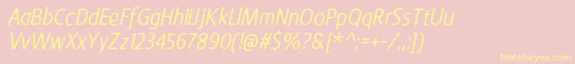 BevalItalic Font – Yellow Fonts on Pink Background