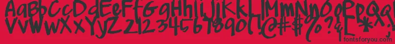 DjbMeAndMyShadowDark Font – Black Fonts on Red Background