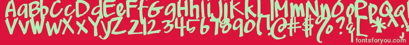 DjbMeAndMyShadowDark Font – Green Fonts on Red Background