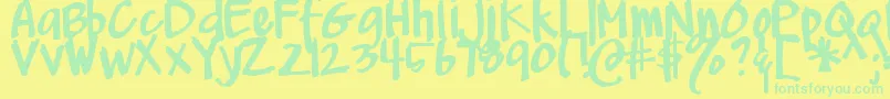 DjbMeAndMyShadowDark Font – Green Fonts on Yellow Background