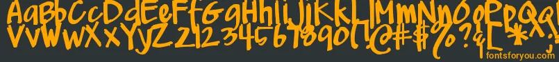 DjbMeAndMyShadowDark Font – Orange Fonts on Black Background