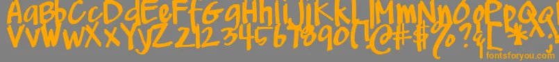 DjbMeAndMyShadowDark Font – Orange Fonts on Gray Background