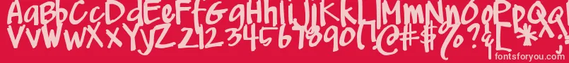 DjbMeAndMyShadowDark Font – Pink Fonts on Red Background