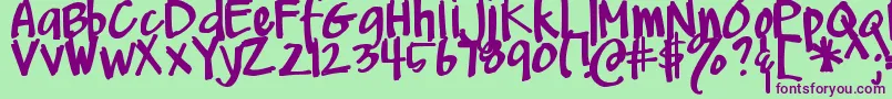 DjbMeAndMyShadowDark Font – Purple Fonts on Green Background