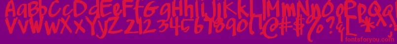 DjbMeAndMyShadowDark Font – Red Fonts on Purple Background