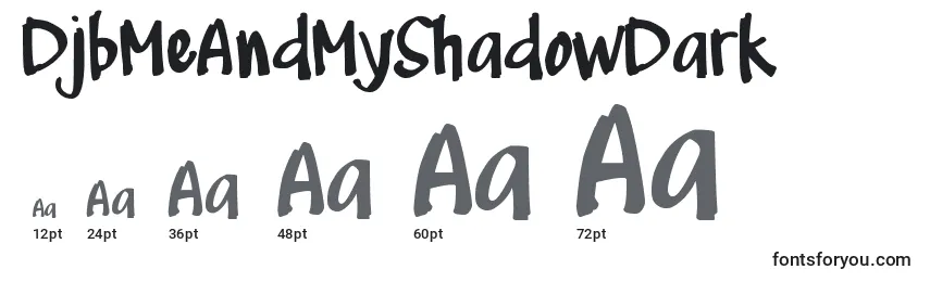 Размеры шрифта DjbMeAndMyShadowDark
