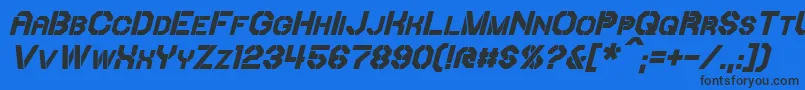 IoriBoldItalic Font – Black Fonts on Blue Background