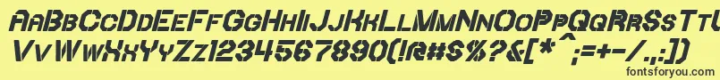 IoriBoldItalic Font – Black Fonts on Yellow Background