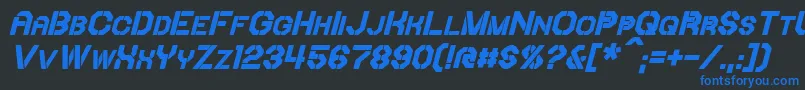 IoriBoldItalic Font – Blue Fonts on Black Background